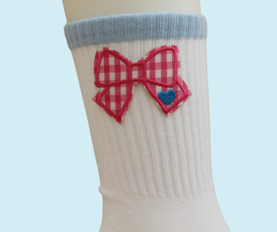 Cloud Plaid Bow